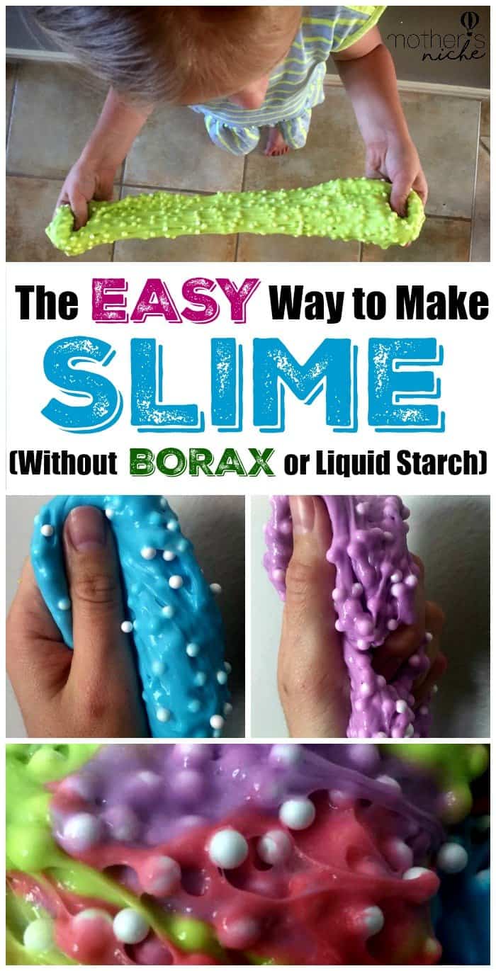 Making Slime Without Borax Or Liquid Starch (And add these fun foam balls)
